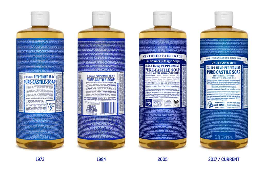 Sloww Dr. Bronner's Soap Label Evolution